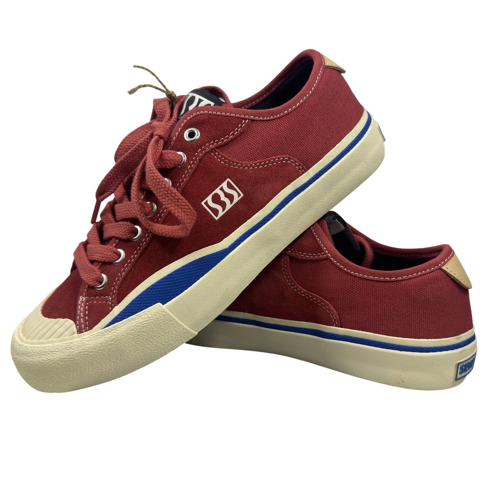 Sew By Sou Skate Eye of Horus Wine Red Canvas Sneakers Men's Size 8.5